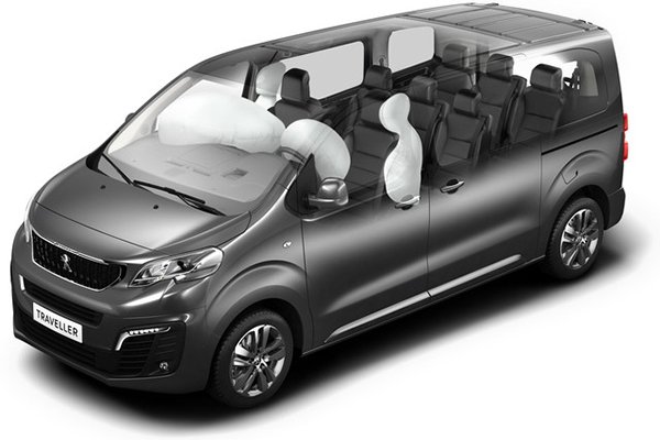 Peugeot Traveller được trang bị 6 túi khí, bao gồm 2 túi khí phía trước, 2 túi khí bên hông và 2 túi khí rèm.